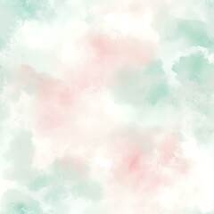 Seamless Pattern A soft, abstract watercolor texture in pastel shades of green and pink.