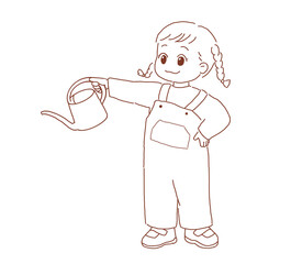 ジョウロを持つ女の子