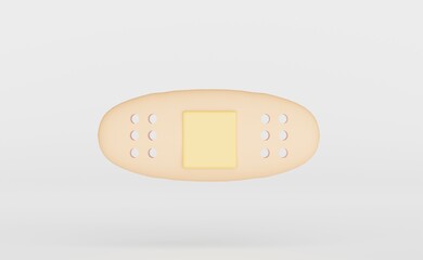 3d illustration. Medical adhesive bandage on white background