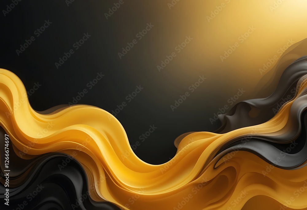 Poster luxurious gold and charcoal fluid abstract background with soft gradient