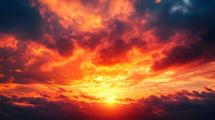 Fototapeta premium background fiery sunset dramatic power
