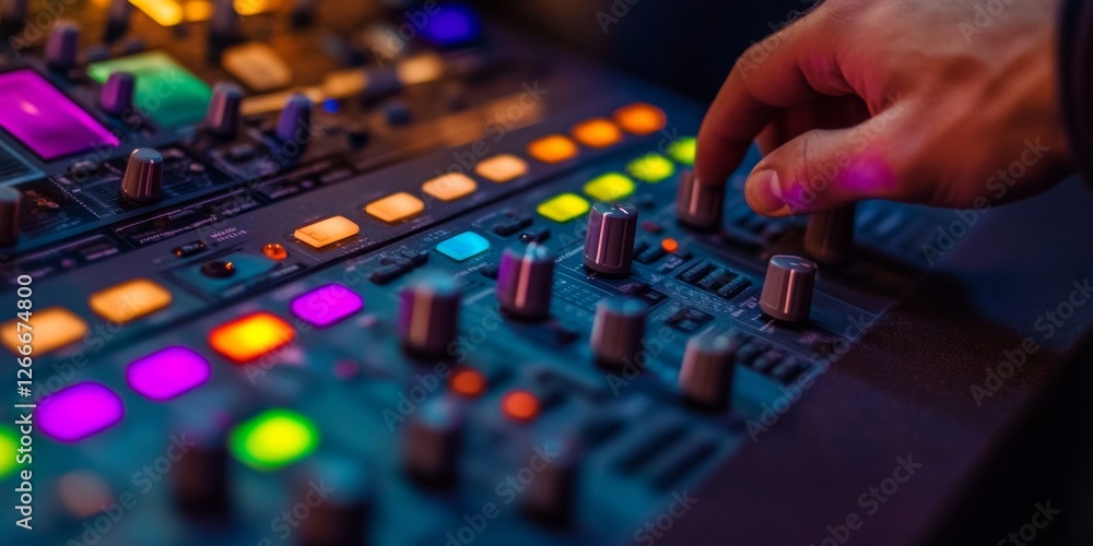 Aufkleber dynamic led-enhanced audio mixing console precision control surface with metallic accents for profes