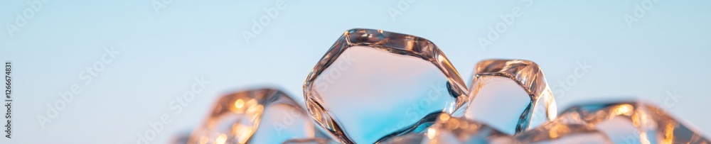 Aufkleber minimalist crystal geometry display clear quartz structures in lab setting - educational innovation 