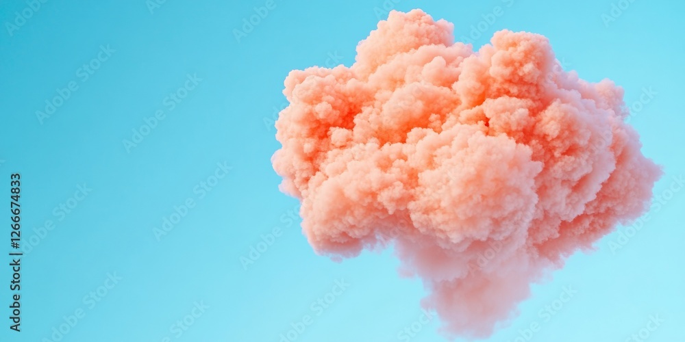 Poster serene celestial display pastel cloud form in blue sky - nature stock imagery and atmospheric design