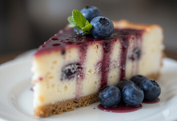 cheesecake with blueberries