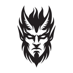 Fearsome and mystical Devil silhouette ready to unleash darkness - Devil illustration - Devil vector - mythical creature silhouette
