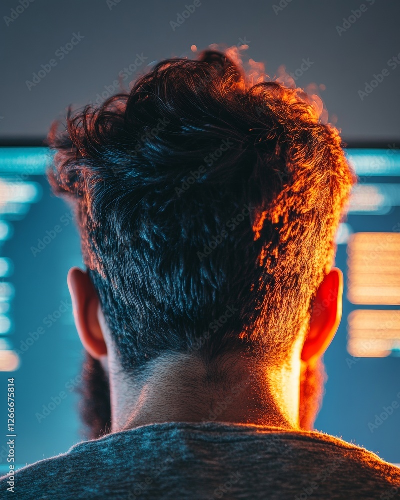 Leinwandbilder Dual Monitor Coding Nexus Ergonomic Workspace with Code Debugging on Sleek Screens - Modern Tech Innovation for Optimized Software Development Efficiency
