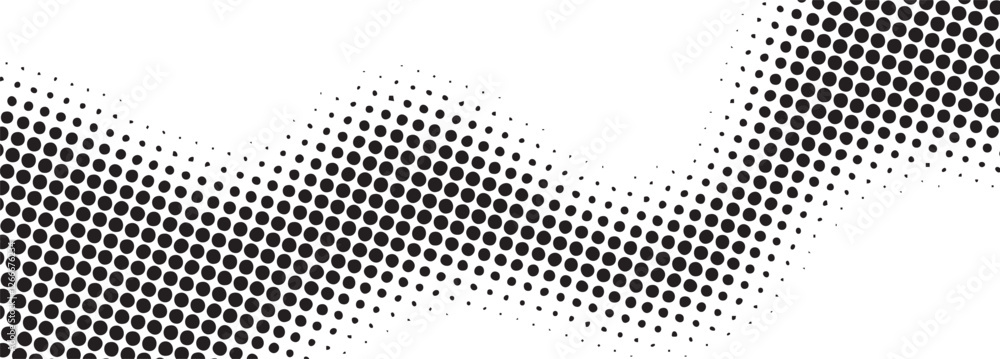Poster halftone background dotted calming rhythms dynamic wave vector design illustration isolated perfect 