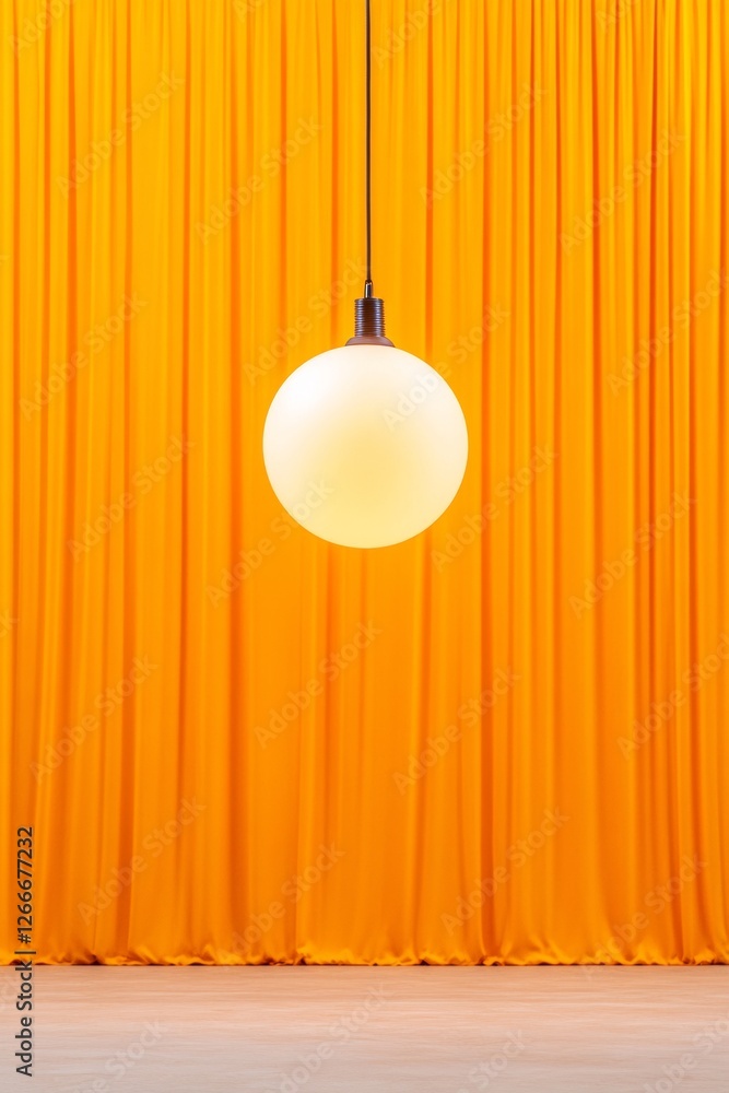 Aufkleber modern industrial performance space vibrant curtain backdrop with minimalist pendant light - event p