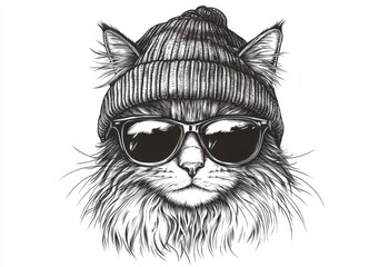 Obraz premium Stylish Cat in Sunglasses