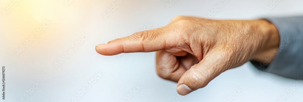 Poster cutting-edge gesture control interface aged hand interacting with light interface for digital medici
