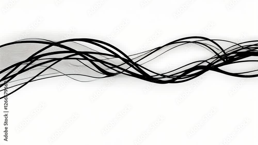Poster abstract wavy lines moving across white background design element