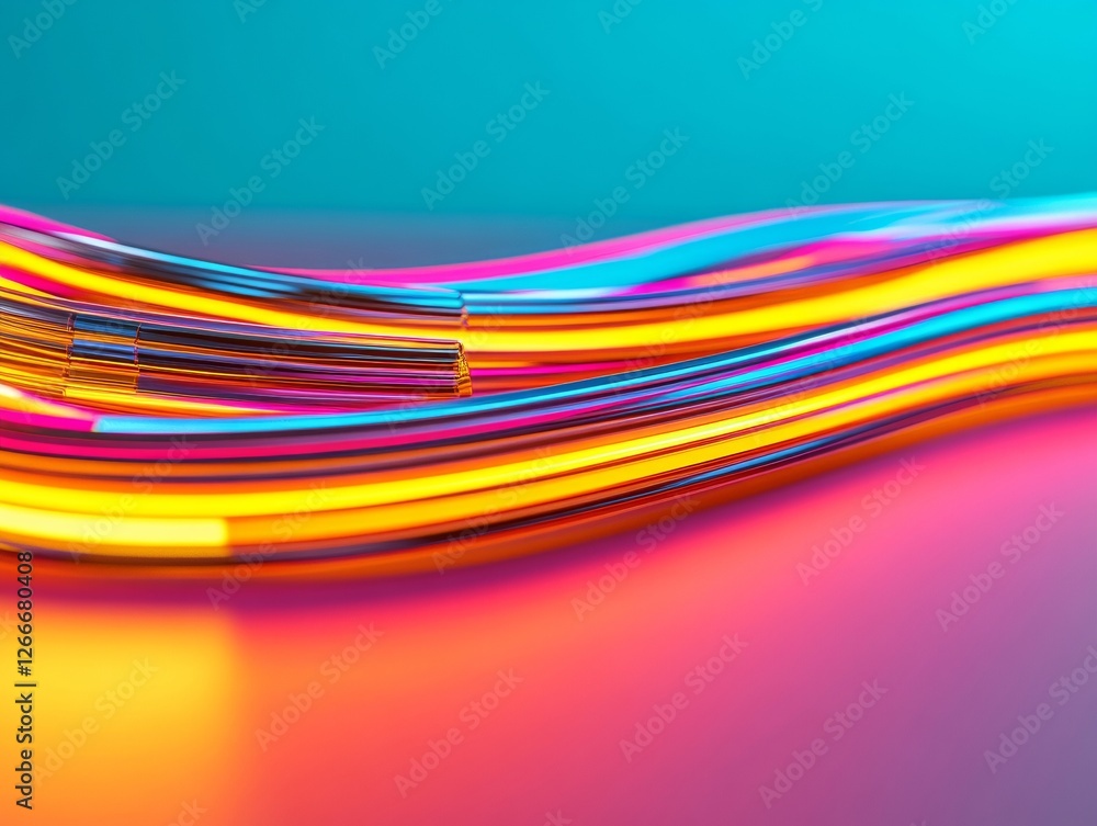 Poster High-Contrast LED Circuit Artwork Dynamic Waves of E-Sports Connectivity for Digital Collaboration and Modern Gaming Industry Solutions