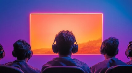 Futuristic Esports Training Hub Neon-Infused Gaming Station with Competitive Setup - Enhancing Team Performance through Immersive Digital Workspaces