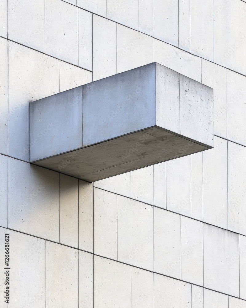 Aufkleber minimalist architectural installation concrete projection on geometric tiled wall - modern design sh