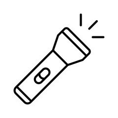 flashlight sign symbol vector flat icon	