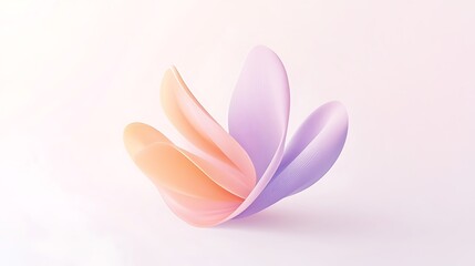 Artistic logo design using soft lavender and peach gradients in abstract creative forms on white