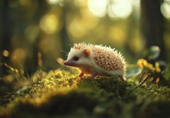 Obraz premium Cute Hedgehog in Nature