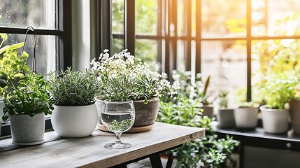 Fototapeta premium Beautiful Indoor Plants for a Fresh Home Ambiance