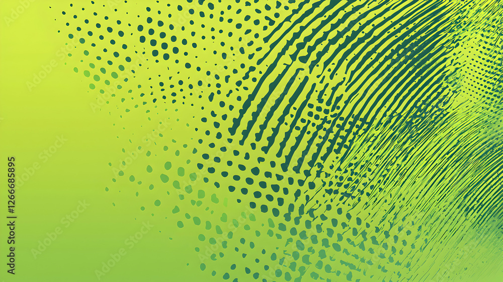 Poster modern abstract green background with circular line and dot pattern