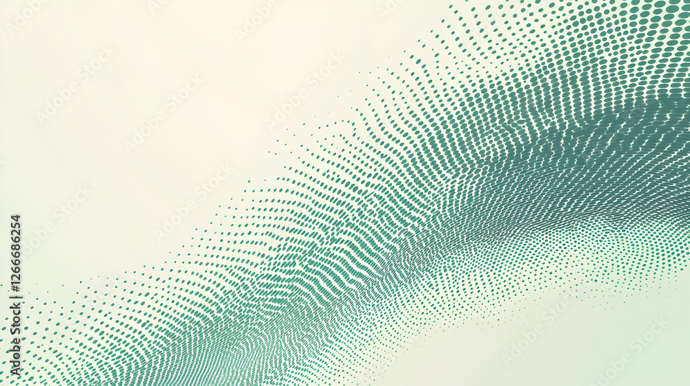 Aufkleber abstract halftone pattern with gradient wave effect on soft background