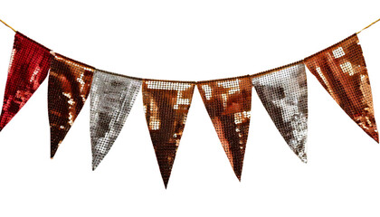 Sequins party bunting banner decor. Sparkly festive decoration.