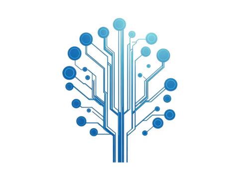 Isolated Technology-Inspired Tree with Circuit Board Branches