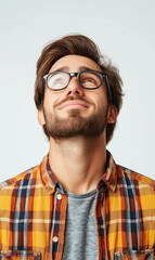 Obraz premium Man Standing On A White Background