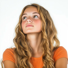 Fototapeta premium Student Thinking Isolated