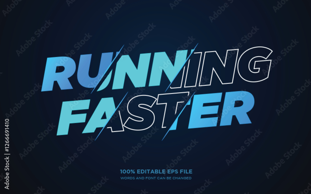 Poster running faster editable text style effect