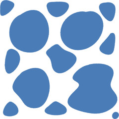 illustration of blue circle motif without clear shape on white background. Pattern illustration, paper and fabric pattern