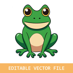funny Green frog cartoon sitting