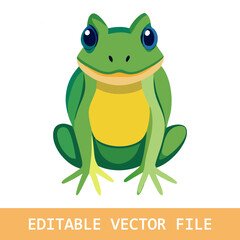 Frog cartoon tropical animal and green frog cartoon nature icons