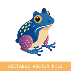 Tropical toxic froglet with blue skin, spots. Amazon wild small animal, treefrog