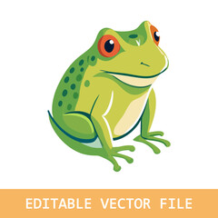 frog green cartoon vector isolated