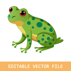flat logo of vector frog cartoon vector icon illustration