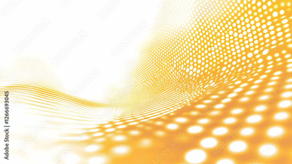 Poster abstract yellow dotted wave background with soft light and subtle texture
