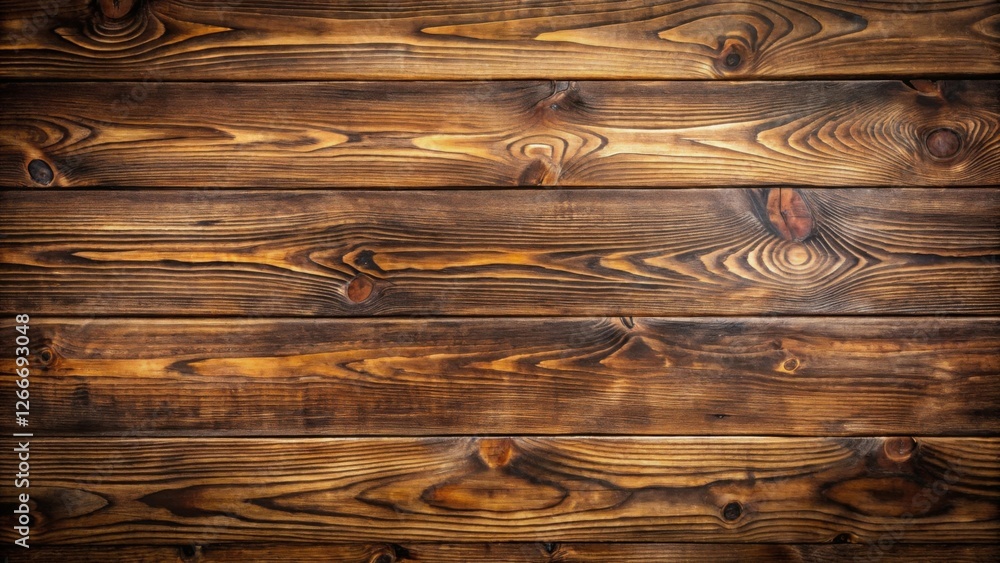 Aufkleber Rich Brown Wooden Planks Showing Natural Grain and Texture Perfect for Rustic Backgrounds or Design Elements