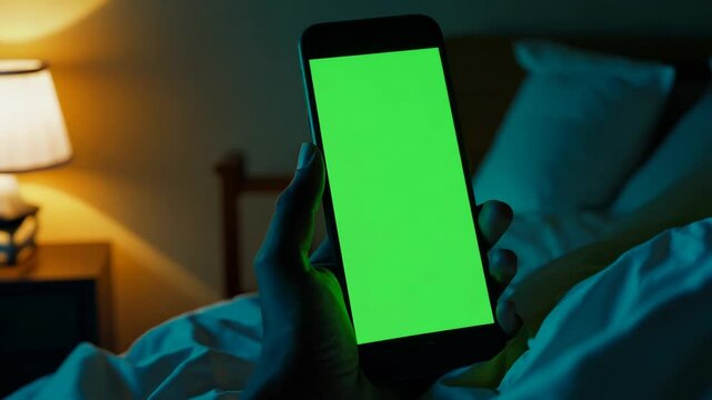 A person using a phone with a flat green display for keying.