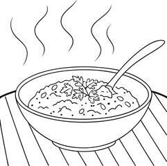 Steaming Hot Oatmeal Bowl, Spoon, Breakfast, Food, Grain, Healthy, Warm, Comfort, Morning, Meal