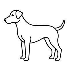 A dog face liner art on white background