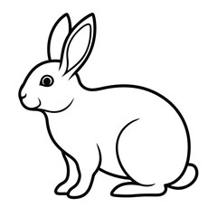 A rabbit face liner art on white background