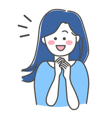 笑顔の女性のイラスト素材