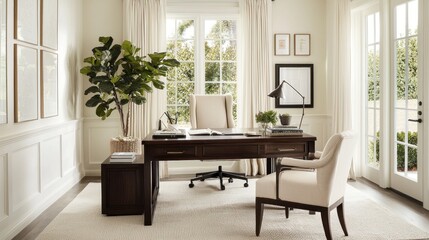 Fototapeta premium Elegant Home Office Interior Design