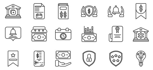 Set of finance and business icons . Editable