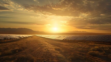 Obraz premium solar panels on the field A solar farm