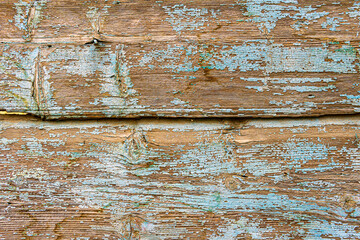 Weathered blue painted planked wooden background