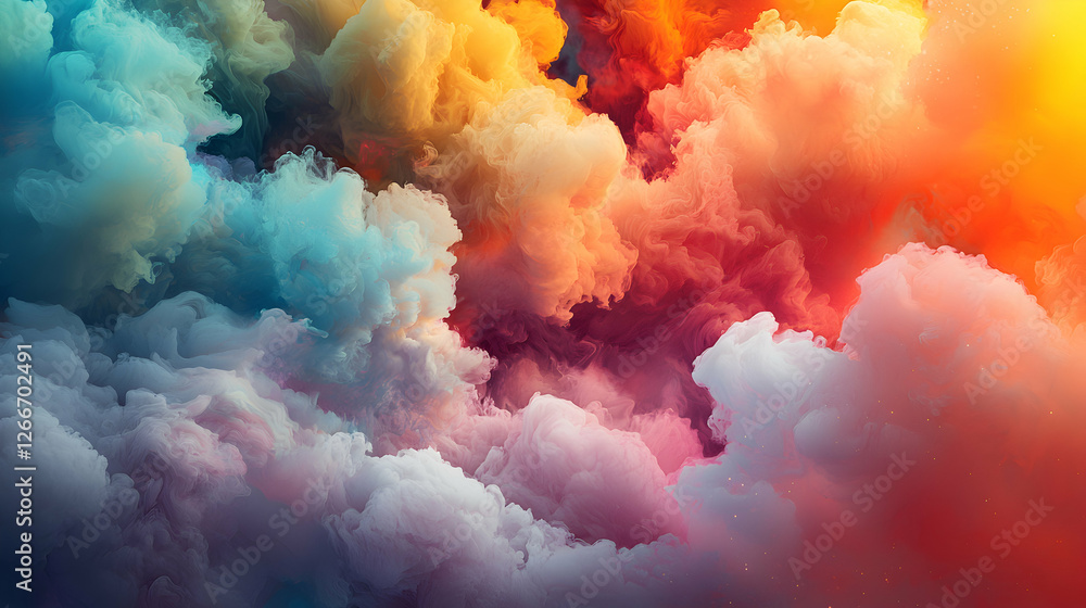 Poster abstract colorful clouds swirling background with dreamy and ethereal texture