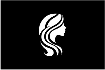 Elegant Minimalist Woman Silhouette Logo for Premium Hair Salon