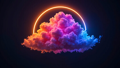 Ethereal Cloudscape with Glowing Halo Effect and Vibrant Sunset Colors for advertisers, marketers, content creators, nature enthusiasts, digital artists